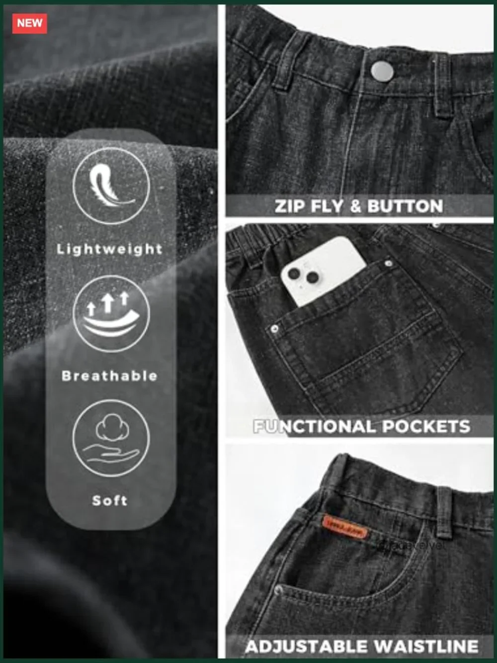 Wide Leg Baggy Jorts Y2k Bermuda Shorts Elastic Waist Denim with Pockets